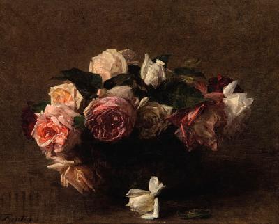 Henri Fantin-Latour Fleurs roses Sweden oil painting art